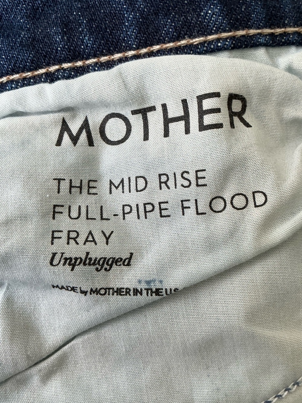 MOTHER SUPERIOR Jeans Mid-Rise Full-Pipe Flood Fray Unplugged Blue Size 29 - Picture 15 of 16